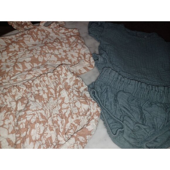 Newborn Summer Baby Girl Bundle 2 Short Sets, 4 One Piece, 1 Fourth of July Bean - Picture 4 of 4